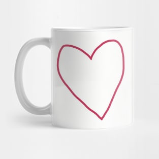 Viva Magenta Heart Line Drawing Mug